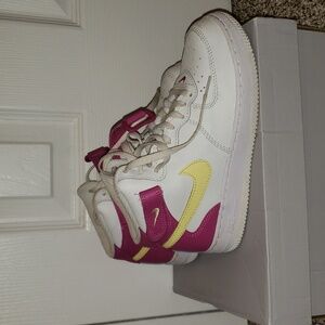 Girl's Nike Force 1 Mid LE (PS) Shoes Size 2.5 Summit White/Citron Tint
